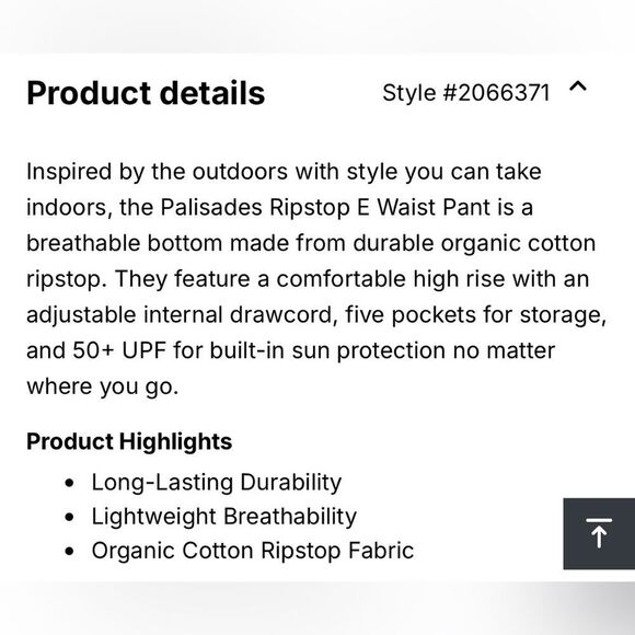 New PrAna Palisades Ripstop E Waist Pant in Thundercloud Size L - Picture 14 of 16